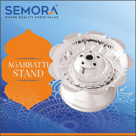 Semora Agarbatti Stand Silver Plated (1 pcs)  Best for Home, Mandir & Office Decoration Semora Agarbatti Stand Silver Plated (1 pcs)  Best for Home, Mandir & Office Decoration