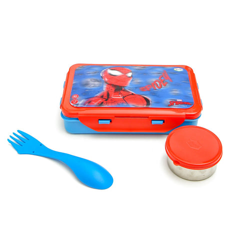 Gluman Lunch Box for School | Stainless Steel Lunch Box for Kids | Disney Spiderman Removable 3D Snackpack Lunch Box for Boys | Tiffin Box with Steel Veg Box and Spork Spoon | 700 ml Gluman Lunch Box for School | Stainless Steel Lunch Box for Kids | Disney Spiderman Removable 3D Snackpack Lunch Box for Boys | Tiffin Box with Steel Veg Box and Spork Spoon | 700 ml