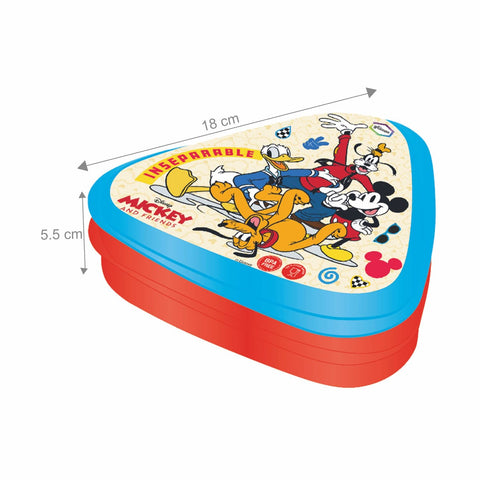 GLUMAN Triangle Lunch Box Mickey 35720 | 600ml Kids Lunchbox with Sauce Container GLUMAN Triangle Lunch Box Mickey 35720 | 600ml Kids Lunchbox with Sauce Container