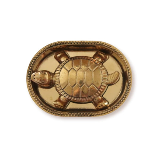 Agromech Brass Kachua Tortoise on Plate No.4 | Traditional Brass Decorative Showpiece