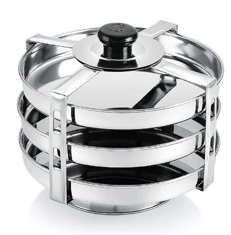 Stainless Steel Dhokla Maker, Thatte Idli Maker, 3 Big Plates Set With Stand Stainless Steel Dhokla Maker, Thatte Idli Maker, 3 Big Plates Set With Stand