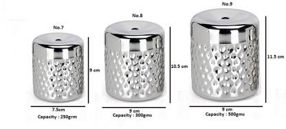 Semora Stainless Steel Tea Coffee & Sugar Container - 250 ml, 300 ml, 500 ml  (Pack of 3, Silver)