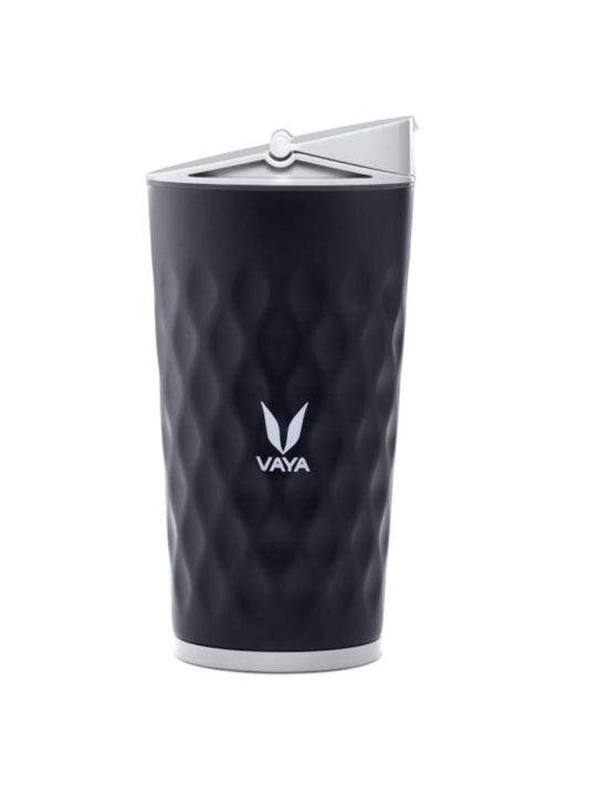 VAYA DRYNK Stainless Steel Water Bottle for Kids, 350ml Vacuum Insulated Flask Sipper Water Bottle with Magnetic Latch Lid, Hot and Cold Kids Water Bottle for Boys, Leakproof Bottle,Black