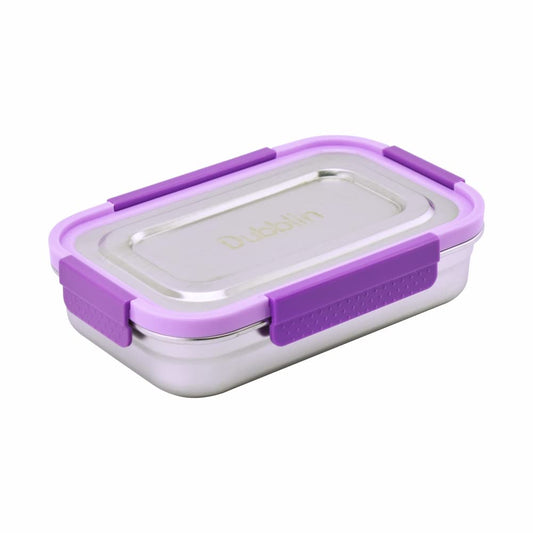 DUBBLIN Dineout Sr. Stainless Steel Lunch Box Insulated Airtight Spill Proof, sabzi Container Inside, 1000 ml, Violet