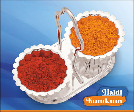 Semora Haldi Kumkum Holder Stand With Handle Silver Plated (2 cups) For Home, Office Pooja Decore