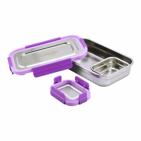 DUBBLIN Dineout Sr. Stainless Steel Lunch Box Insulated Airtight Spill Proof, sabzi Container Inside, 1000 ml, Violet DUBBLIN Dineout Sr. Stainless Steel Lunch Box Insulated Airtight Spill Proof, sabzi Container Inside, 1000 ml, Violet