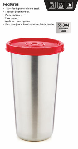 SignoraWare Stainless Steel Mini Tumbler/Food Storage with Lid | Air Tight Leak Proof Glass Tumblers for Office Gym Yoga Hiking Trekking Travel Home Kitchen (300ml), Set of 1, Red SignoraWare Stainless Steel Mini Tumbler/Food Storage with Lid | Air Tight Leak Proof Glass Tumblers for Office Gym Yoga Hiking Trekking Travel Home Kitchen (300ml), Set of 1, Red