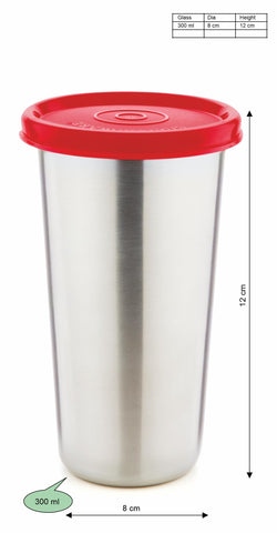 SignoraWare Stainless Steel Mini Tumbler/Food Storage with Lid | Air Tight Leak Proof Glass Tumblers for Office Gym Yoga Hiking Trekking Travel Home Kitchen (300ml), Set of 1, Red SignoraWare Stainless Steel Mini Tumbler/Food Storage with Lid | Air Tight Leak Proof Glass Tumblers for Office Gym Yoga Hiking Trekking Travel Home Kitchen (300ml), Set of 1, Red
