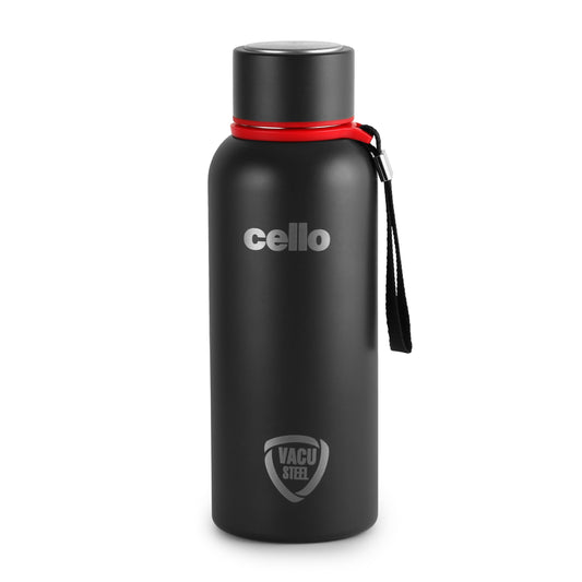 Cello Duro Tuff Steel Kent Thermosteel Flask with DTP Coating, 550ml, Black | 24 Hours Hot and Cold Stainless Steel Bottle | Flask for Tea Coffee | Ideal for Office, Gym, Home, Hiking, Trekking, Travel Bottle
