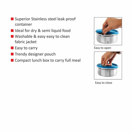 CELLO Plastic MF Matiz Lunch Box Combo | Stainless Steel Lunch Box and Tumbler Set | Lunch Box with Jacket and Handle | Ideal for Office