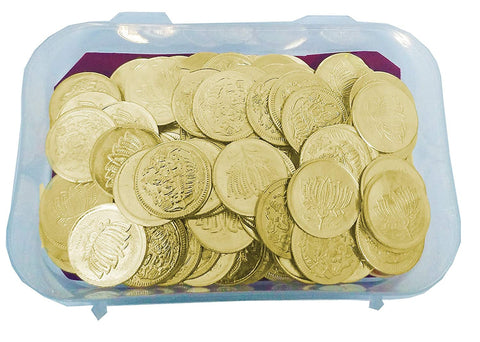 Lakshmi Lotus 108 Gold Plated Copper Pooja Coins – Auspicious Puja Articles for Prosperity Lakshmi Lotus 108 Gold Plated Copper Pooja Coins – Auspicious Puja Articles for Prosperity