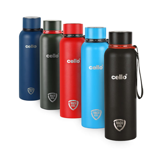 Cello Duro Tuff Steel Kent Thermosteel Flask with DTP Coating, 750ml, Military Green | 24 Hours Hot and Cold Stainless Steel Bottle | Flask for Tea Coffee | Ideal for Office, Gym, Home, Hiking, Travel Bottle