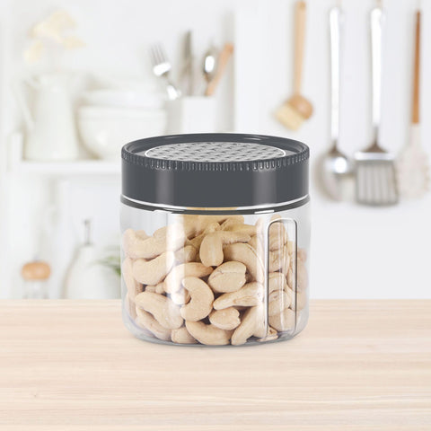 MILTON Radiant 500 Plastic Pet Storage Jar and Container, Set of 3, 450 ml Each, Grey MILTON Radiant 500 Plastic Pet Storage Jar and Container, Set of 3, 450 ml Each, Grey