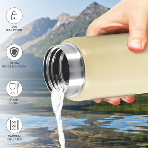 Milton Minimate 260 Thermosteel Insulated Water Bottle, 260 ml, Ivory | Hot and Cold | Leak Proof | Office Bottle | Sports | Home | Kitchen | Travel | Easy to Carry | Rust Proof Milton Minimate 260 Thermosteel Insulated Water Bottle, 260 ml, Ivory | Hot and Cold | Leak Proof | Office Bottle | Sports | Home | Kitchen | Travel | Easy to Carry | Rust Proof