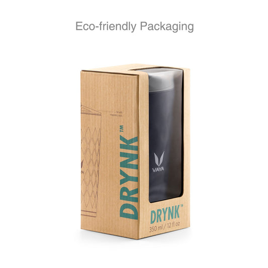 VAYA DRYNK Stainless Steel Water Bottle for Kids, 350ml Vacuum Insulated Flask Sipper Water Bottle with Magnetic Latch Lid, Hot and Cold Kids Water Bottle for Boys, Leakproof Bottle,Black