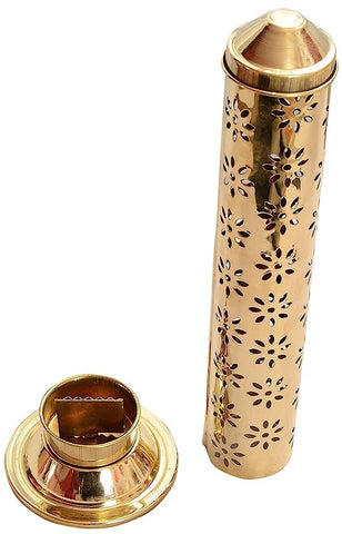 Real Craft Brass Agarbatti Stand Incense Holder Pipe 11"