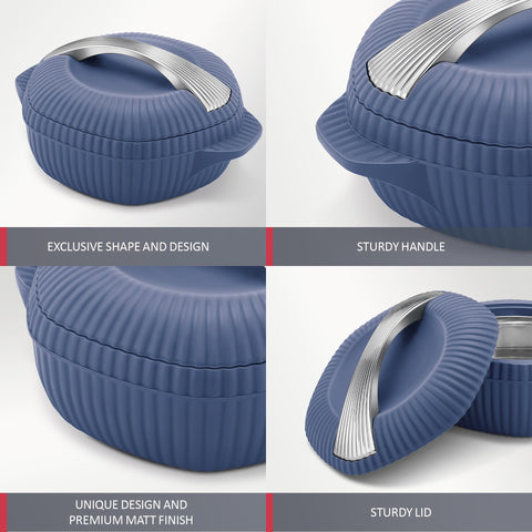 MILTON Oyster 2000 PU Insulated Casserole, 1910 ml, Royal Blue, BPA Free, Food Grade, Hot and Cold, Easy to Carry, Easy to Store, Chapati, Roti, Curd Maker MILTON Oyster 2000 PU Insulated Casserole, 1910 ml, Royal Blue, BPA Free, Food Grade, Hot and Cold, Easy to Carry, Easy to Store, Chapati, Roti, Curd Maker