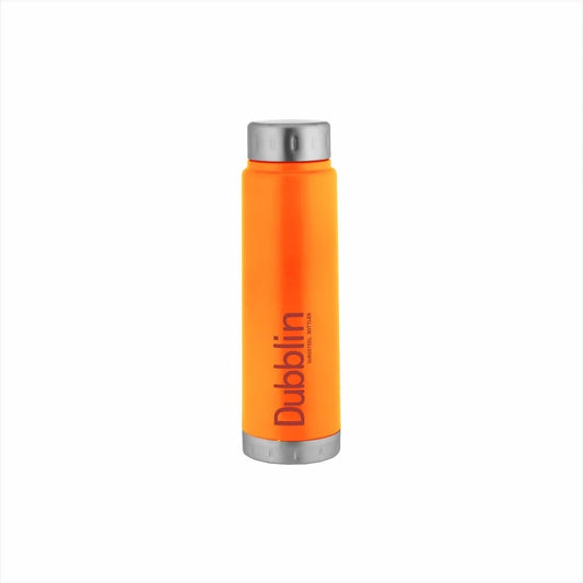 Dubblin Ice Cube Stainless Steel Fridge Bottle 1200 ml – Orange | Insulated Leakproof Water Bottle