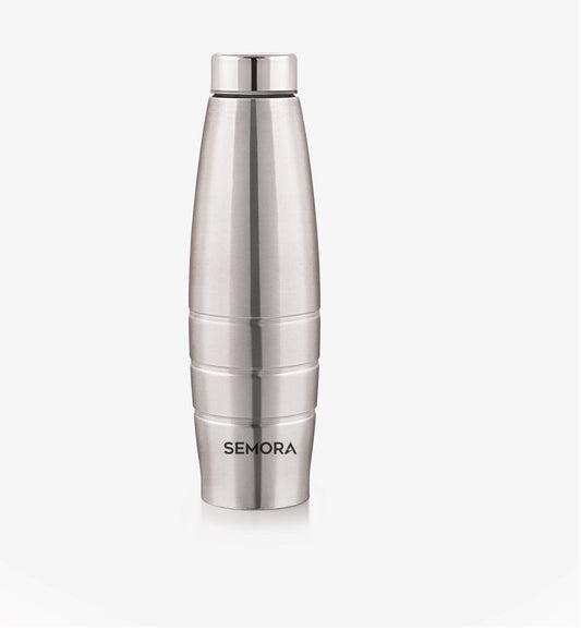 Semora Ultra Steel Water Bottle 1000 ml Bottle  (Pack of 1, Silver, Steel)