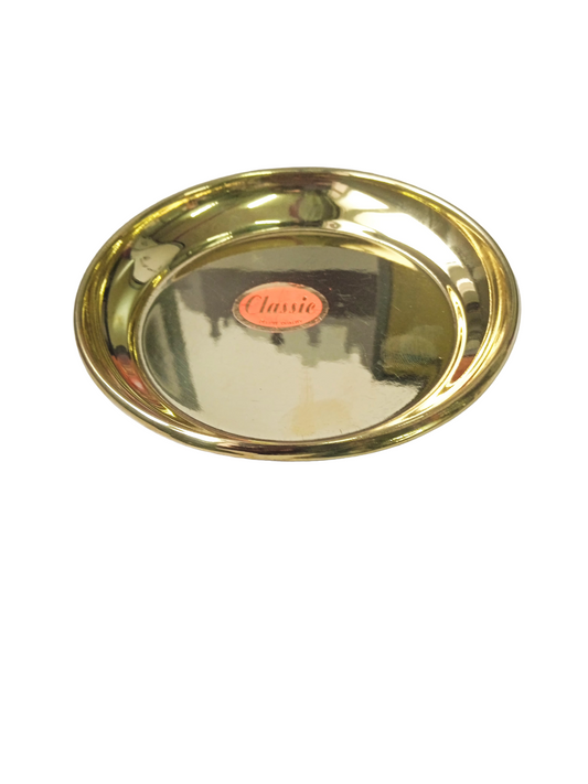 Pure Brass Prasad Plate for puja/Diwali/Bhog thali Deepak Diya Oil Lamp Plate for Home Temple Puja Articles Decor Gifts