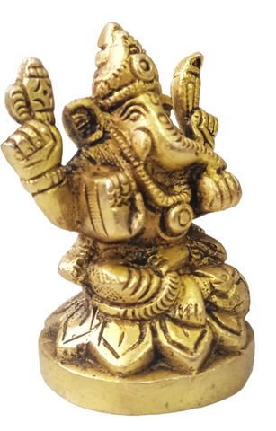 Ganesh Murti in Brass | Lord Ganesha Brass Statue | Hindu God Ganesh Ganpati Sitting Idol Sculpture