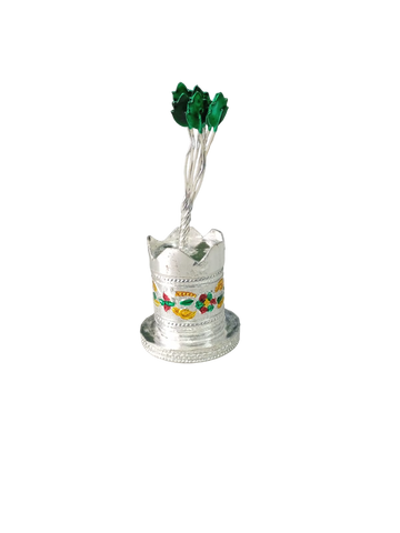 Round Metal Silver Plated Tulsi Artificial Plant- Holy Basil- Best Option For Return Gift- Tradition Round Metal Silver Plated Tulsi Artificial Plant- Holy Basil- Best Option For Return Gift- Tradition