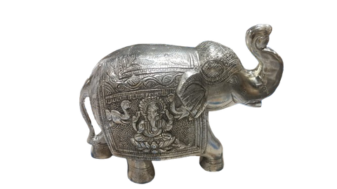 Silver Elephant Idol for Pooja, Vastu & Gift – Elegant Silver Hathi Statue for Home Temple Décor Silver Elephant Idol for Pooja, Vastu & Gift – Elegant Silver Hathi Statue for Home Temple Décor