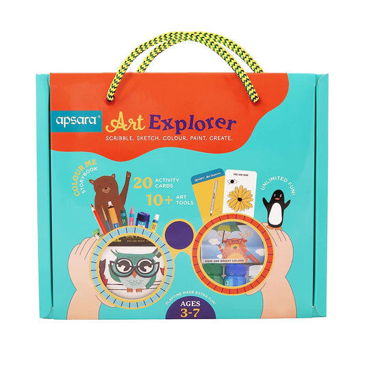 Apsara Art Explorer Kit – Creative Art Set with 20 Activity Cards & Multi-Color Art Supplies