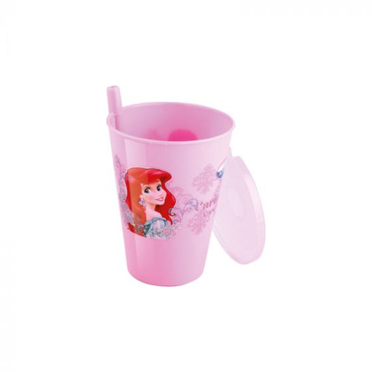 Joyo Plastic Disney Sipper Glass with Straw and Lid, 350ml | Best Plastic Sipper Glass with Straw and Lid for Kids Easy to sip