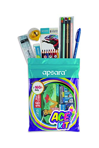 APSARA ACE Kit – Complete School Stationery Set with Pencils, Erasers, Sharpener & Colors