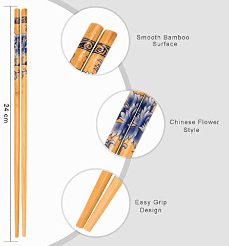 10 Pairs Natural Wooden Reusable Chopsticks for Sushi, Noodles, Fried Rice (24 cm, Brown) (Wooden Chopstick - Pair 10) 10 Pairs Natural Wooden Reusable Chopsticks for Sushi, Noodles, Fried Rice (24 cm, Brown) (Wooden Chopstick - Pair 10)