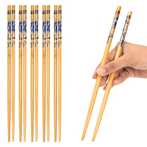 10 Pairs Natural Wooden Reusable Chopsticks for Sushi, Noodles, Fried Rice (24 cm, Brown) (Wooden Chopstick - Pair 10) 10 Pairs Natural Wooden Reusable Chopsticks for Sushi, Noodles, Fried Rice (24 cm, Brown) (Wooden Chopstick - Pair 10)