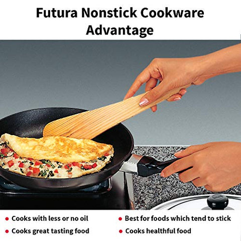 Futura Non Stick 12-Inch Indian Frying Pan with Stainless Steel Lid, 3.25mm Futura Non Stick 12-Inch Indian Frying Pan with Stainless Steel Lid, 3.25mm