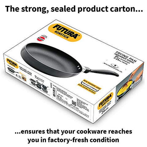 Futura Non-Stick 10-Inch Frying Pan Indian Style with Stainless Steel Lid Futura Non-Stick 10-Inch Frying Pan Indian Style with Stainless Steel Lid