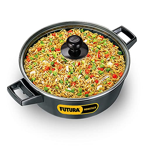 Futura Non-Stick Cook N Serve Bowl with Glass Lid, 3 Litres