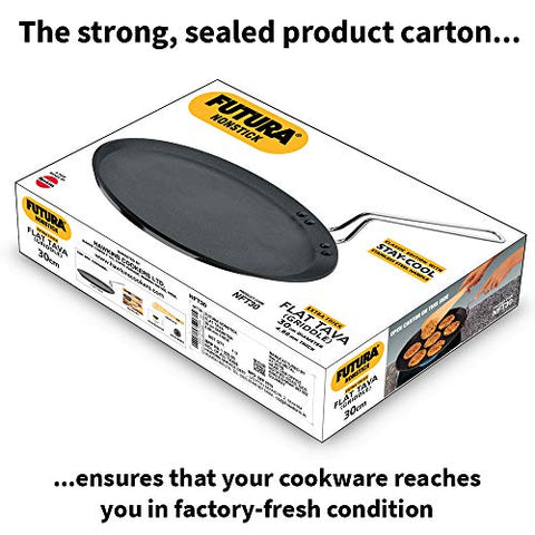 Futura Non-Stick Flat Tava Griddle, 30 cm, Black – Premium Tawa for Perfect Rotis, Dosas & Pancakes Futura Non-Stick Flat Tava Griddle, 30 cm, Black – Premium Tawa for Perfect Rotis, Dosas & Pancakes