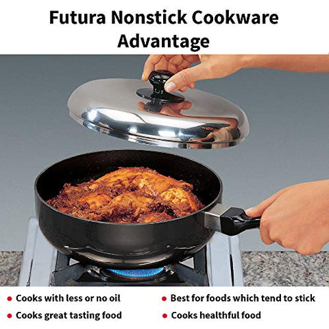 Futura Non Stick 9-Inch All Purpose Frying Pan with Stainless Steel Lid, 2.5-Liter Futura Non Stick 9-Inch All Purpose Frying Pan with Stainless Steel Lid, 2.5-Liter