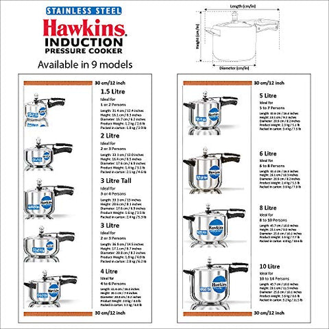 Hawkins D40 Pressure Cooker, 10 Litre, Silver – Extra Large Capacity Cooker for Commercial & Bulk Cooking Hawkins D40 Pressure Cooker, 10 Litre, Silver – Extra Large Capacity Cooker for Commercial & Bulk Cooking