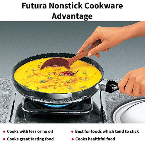 Futura Non-Stick 10-Inch Frying Pan Indian Style with Stainless Steel Lid Futura Non-Stick 10-Inch Frying Pan Indian Style with Stainless Steel Lid