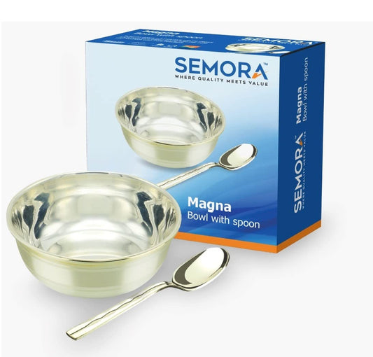 SEMORA Magna Bowl with Spoon Silver Plated