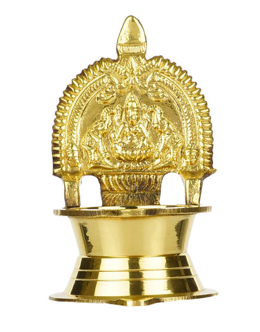 Brass Kamakshi Oil Diya (Gold) |Brass Kamatchi/Kamakshi Vilaku Devi Maa Oil Lamp