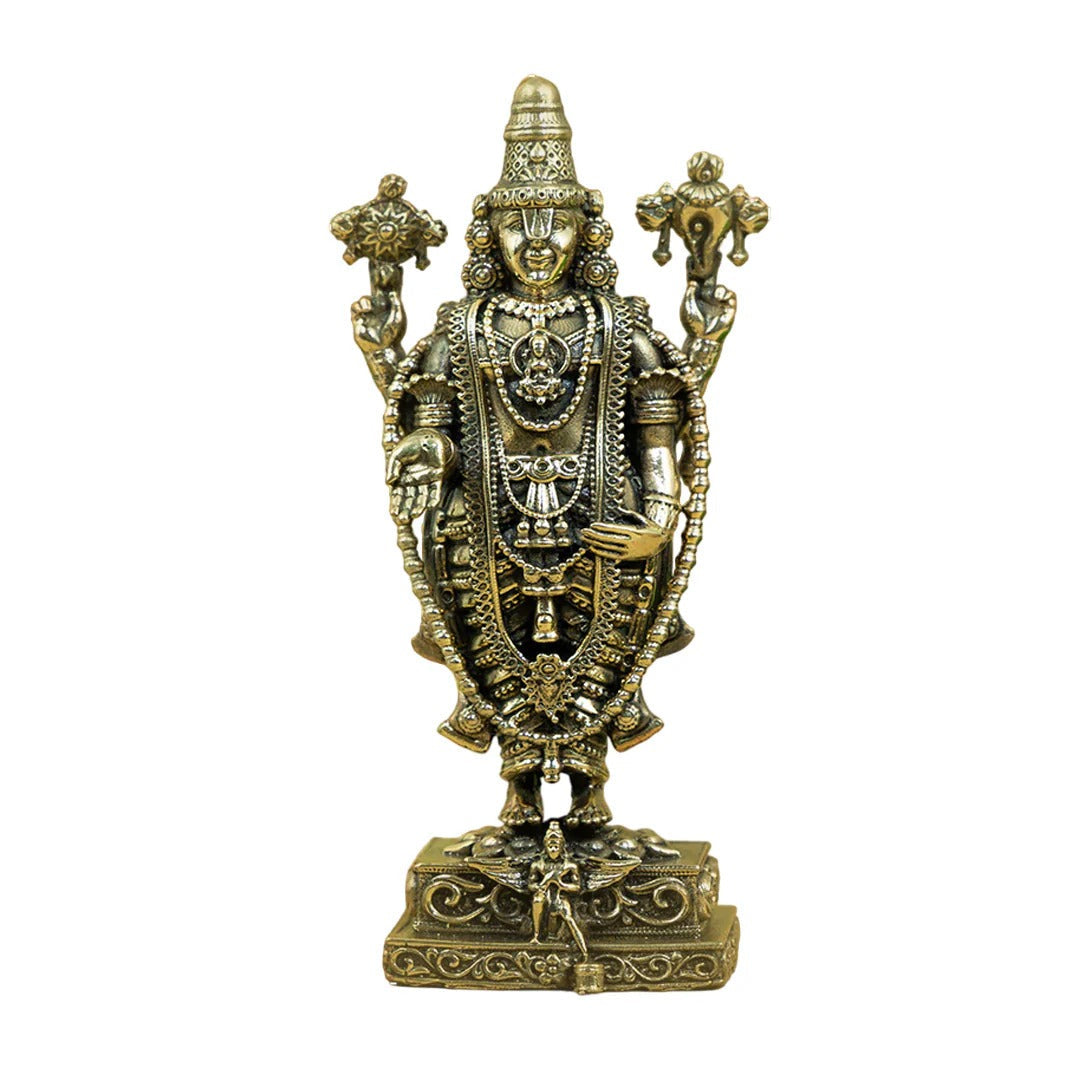 Brass Tirupati Balaji Idol with Garuda Base – Divine Home Decor & Puja Idol