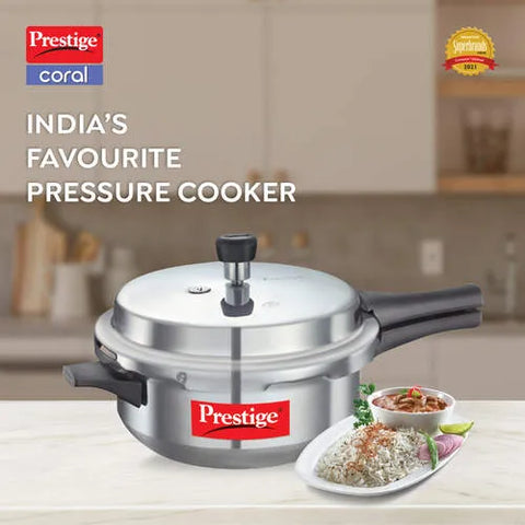 Prestige Popular Virgin Aluminium Senior Deep Pan Pressure Cooker, 6 L (Silver)