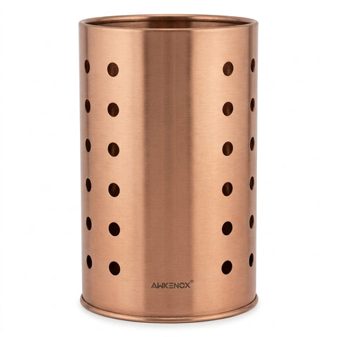 AWKENOX SS CUTLERY HLER PERFORATE SMALL ROSEGOLD(G12)