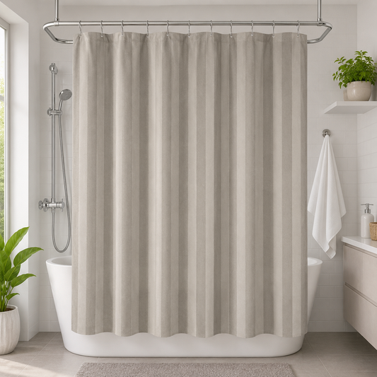 PI-Mat Striepe Shower Curtain – Striped Bathroom Curtain