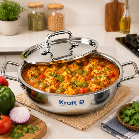 KRAFT FTTK28  EXTRA DEEP KADAI W/ SS.LID 28 CM (4.5 L)