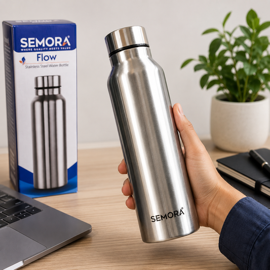 Semora Flow 1L SS Bottle – Stainless Steel Water Bottle