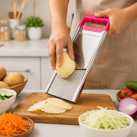 Ritu R-19 Stainless Steel Ripple Slicer with New Handle – Kitchen Tool