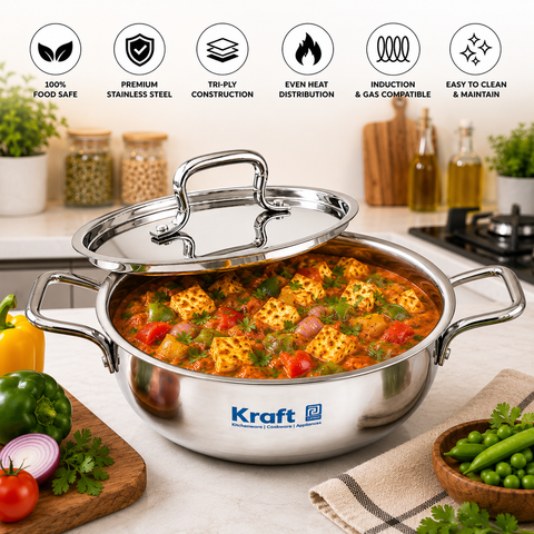 KRAFT FTTK20  EXTRA DEEP KADAI W/ SS.LID 20 CM (1.5 L)