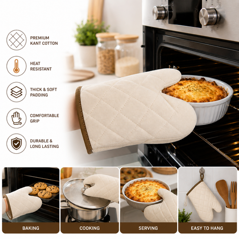 Vami Cotton Baking Gloves 27cm – Heat Resistant Kitchen Mitts